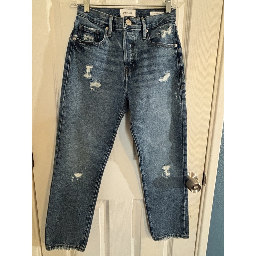 Distressed Frame Le Original Jeans Sz 25 Straight Leg